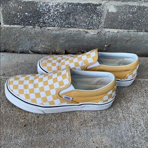 Vans gently used checkered yellow women’s